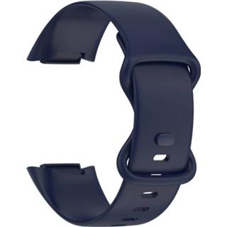 👉 Siliconen band blauw s small donkerblauw unisex IMoshion bandje voor de Fitbit Charge 5 - Maat 8719295574111