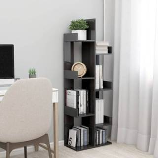 👉 Boekenkast grijs active 48x25,5x140 cm spaanplaat hoogglans 8720286645970