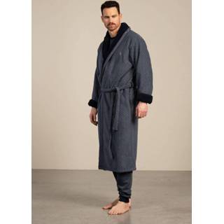 👉 Badjas blauwe blauw mannen heren met luxe voering - fleece-s