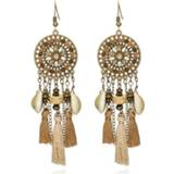 Oorhanger multicolor metaallegering Ronde Bohemian oorhangers met kralen, schelpen en kwastjes 8720629980904