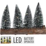 👉 Kerstboom groen Homestyle 4sts Op Stam Met Led - Kunstkerstboom 20x5.5x14 cm 8719987740664