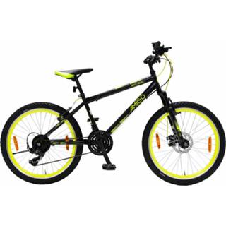 👉 Zwart geel AMIGO Next Level 24 Inch 39 cm Junior 21V V-Brakes Zwart/Geel