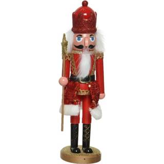👉 Kerst beeld kunststof active rood Kerstbeeldje notenkraker poppetje/soldaat 28 cm kerstbeeldjes