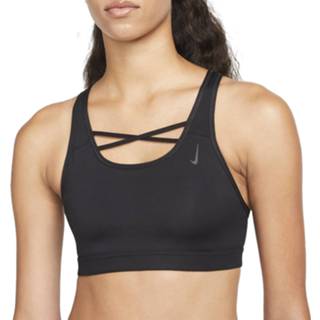 👉 Sport BH s vrouwen zwart Nike Dri-FIT Swoosh Strappy Sportbeha Dames