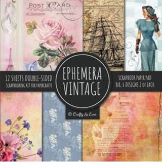 👉 Kladblok engels Ephemera Vintage Scrapbook Paper Pad 8x8 Scrapbooking Kit for Papercrafts, Cardmaking, DIY Crafts, Old Retro Theme, Decoupage Designs 9781951373207