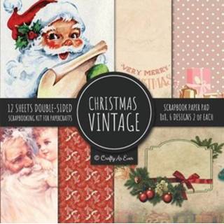 👉 Kladblok engels Vintage Christmas Scrapbook Paper Pad 8x8 Scrapbooking Kit for Papercrafts, Cardmaking, DIY Crafts, Holiday Theme, Retro Design 9781951373221