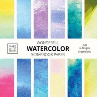 👉 Kladblok engels Wonderful Watercolor Scrapbook Paper 9781953987006