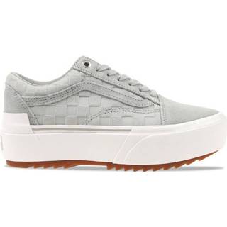 👉 Grijs wit unisex vrouwen Vans Old Skool Stacked Grijs/Wit Dames