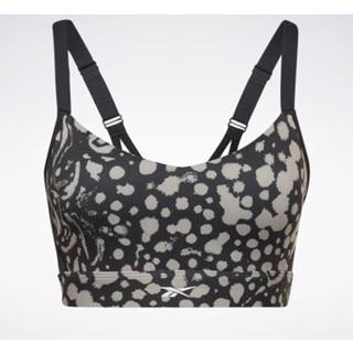 👉 Sport BH XS vrouwen night black Lux Strappy Modern Safari Print Sportbeha