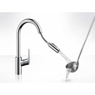 👉 Keukenkraan chroom messing Met Handdouche active focus Hansgrohe 240 31815000 4011097718187