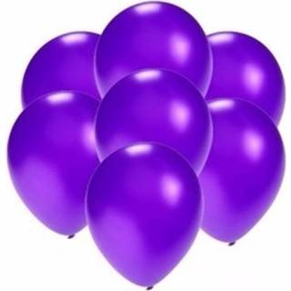 👉 Ballon paars 100x Mini Ballonnen Metallic - 8719538003538