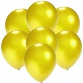 👉 Ballon geel 100x Mini Ballonnen Metallic - 8719538003422
