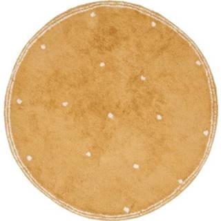 👉 Vloerkleed jongens kinderen Kinderkamer Woonkamer Pure Oker Dot - 110 cm 8720168535689
