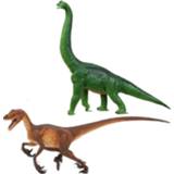 👉 Dinosaurus kinderen Setje van 2x stuks speelgoed dinosaurussen figuren 21 en 23 cm