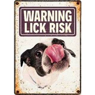 👉 Waakbord blik Plenty gifts lick risk 21X15 CM 8717127447190