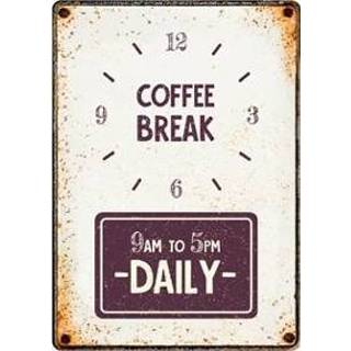 👉 Waakbord blik Plenty gifts coffee break 21X15 CM 8717127447046