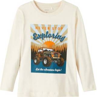 Shirt wit jongens grijs Name it Lange Mouw Nmmrikkos White pet 5715096536986