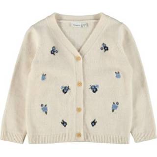 👉 Mengweefsel meisjes wit babymode grijs Name it Cardigan Nmfrablom White pet 5715209193228