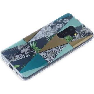 👉 Siliconen Geen IP certificering stuks bloemen backcover transparant triangles Buenos Samsung Galaxy S9 Plus - 6017410154166