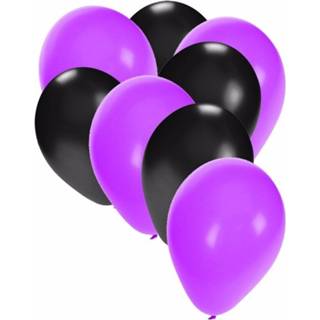 👉 Paarse ballon zwart Horror Versiering En Ballonnen 20x - 8719538227026