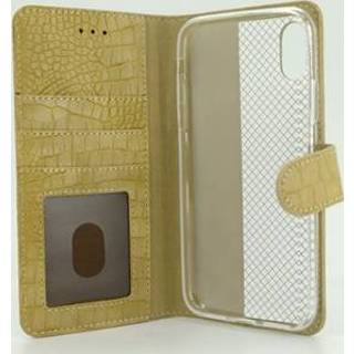 👉 Dag crème kunstleer croco wit Geen IP certificering stuks krokodillenprint bookcase FONU iPhone XR - 6011417248279