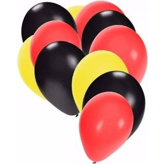 👉 Ballon zwart geel rood Fan Ballonnen Zwart/geel/rood 30 Stuks - 8719538172227