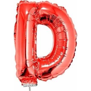 👉 Folie rood Ballon Letter D 41 Cm - Ballonnen 8719538162358