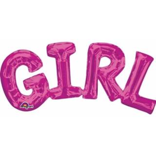 👉 Folie roze meisjes ballon Girl 55 cm 8719538144453