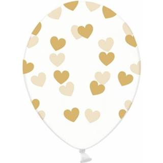 👉 Doorzichtige ballon gouden x Ballonnen Met Hartjes 6 - 8719538122840