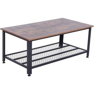 👉 Bijzettafel zwart hout active HOMCOM koffietafel vintage look hout/zwart 106 x 60 45 cm 4250871267125