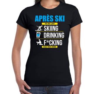 👉 Shirt active vrouwen zwart Apres ski t-shirt winterport to do list dames - Wintersport Foute outfit
