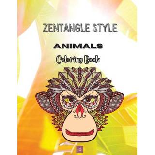 👉 Engels Zentangle Style Animals Coloring book 9788797329924