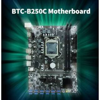 👉 Moederbord BTC-B250C Motherboard with 2 DDR4 Memory Slots 12 USB3.0 to PCI-E 16X Support LGA1151 Series 6th/7th Generation CPU