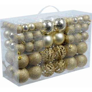 👉 Kerstbal gouden Set Van 100x Voordelige Kerstballen 3, 4 En 6 Cm - 8719538013483