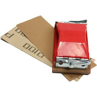 👉 Schuurblok rood papier kunststof Hand schuur blok houder met 25 vellen P100