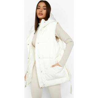 👉 Gerecyclede Bodywarmer Met Ceintuur, Cream