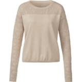 👉 Ajour-pullover uit biologisch katoen, beige 36/38