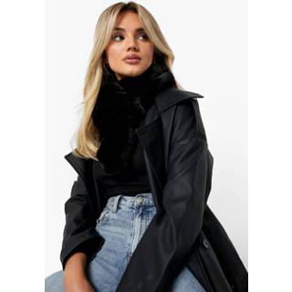 👉 Zwarte Faux Fur Sjaal, Black