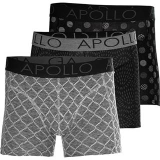 👉 Boxershort zwart grijs s mannen Apollo Boxershorts Heren Black / Grey Print 3-pack-S 8719692049359