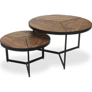 👉 Salon tafel hout bruin mannen Salontafel set India Mangolia 7435152951987