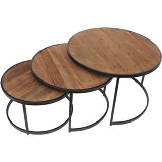 👉 Salon tafel hout bruin Salontafel set Freek 7435152948963