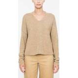 👉 Trui acryl stof vrouwen One Size beige - glanzende 5397189060884