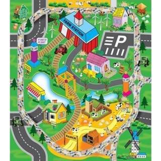 👉 Kinderen Autospeelkleed Farm met twee autos 80 x 70 cm