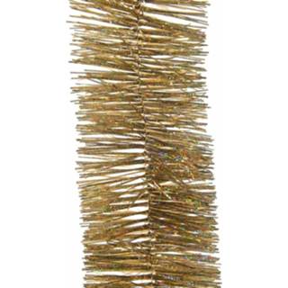 👉 Kerstboom goud 5x Kerst Lametta Guirlandes Glitters/glinsterend 7,5 X 270 Cm Versiering/decoratie - Kerstslingers 8720147430134