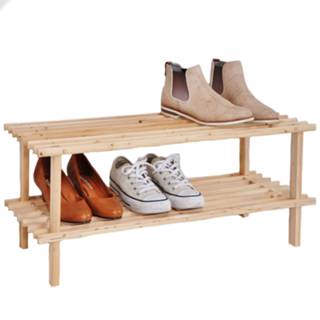 👉 Schoenenrek houten schoenenrek/schoenenstandaard 2-laags 74 x 26 29,5 cm
