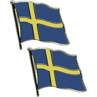 👉 Speld 4x stuks pin speldje/broche vlag Zweden 20 mm