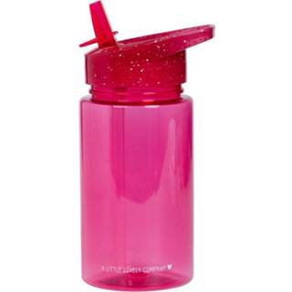 👉 Drinkfles roze active A little lovely company met rietje - glitter 450ml 8719715000930