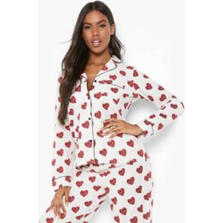 Mix & Match Pyjama Blouse Met Stippen, Cream