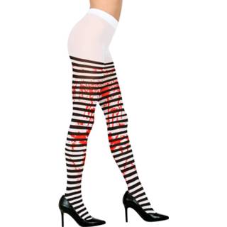 👉 Panty's zwart wit active gestreepte panty met bloed 8003558293483