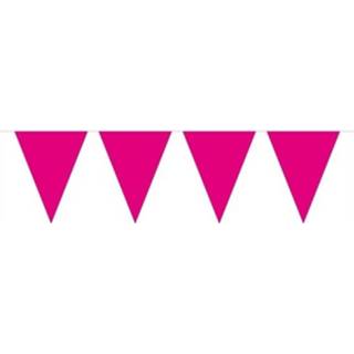 👉 Slinger magenta roze 3x Mini Vlaggetjeslijn Slingers Verjaardag - Vlaggenlijnen 8719538725720